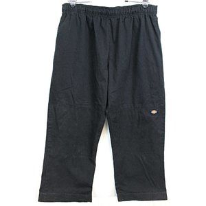 Dickies Men Sz 2XL Summit Chef Black Pants Bottoms Straight Leg Work Uniform